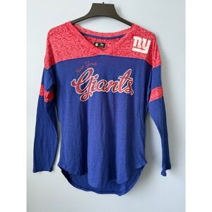 NFL New‎ York Giants Women's Long Sleeve V-Neck Shirt Size Medium Cotton Blend